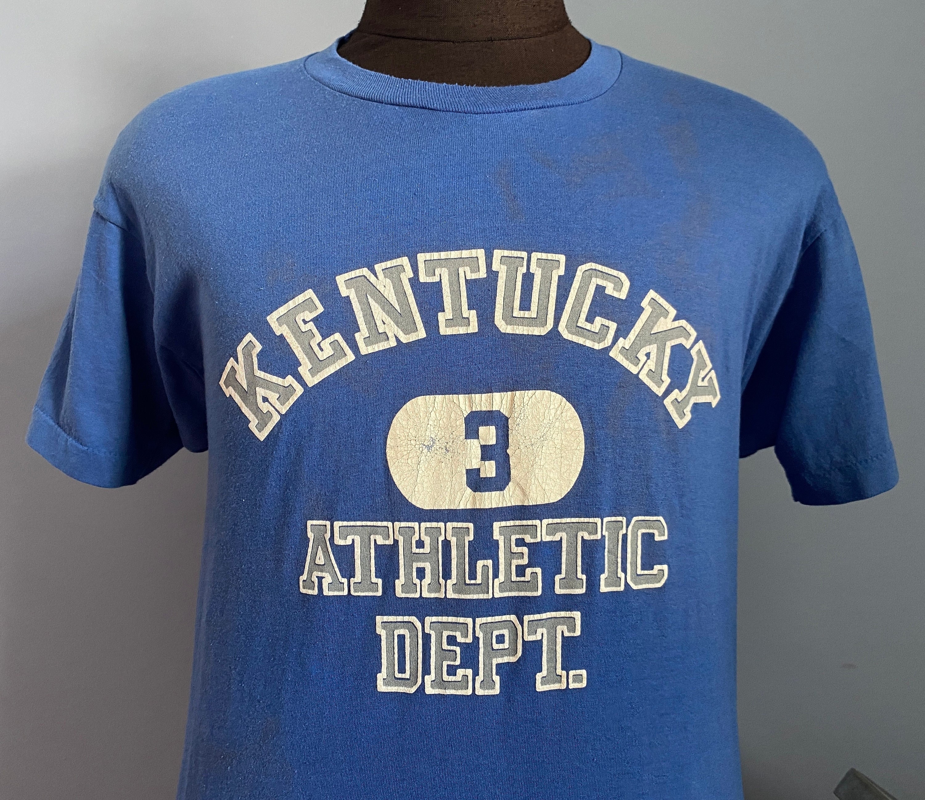 70s~80s sports wear kenturky州 フットボールTシャツ Vintage 80s Kentucky Wildcats T-shirt: Rex Chapman #3 - LARGE - Etsy
