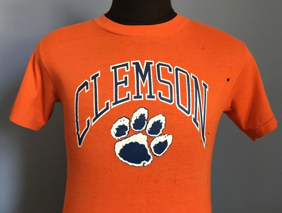 80s Vintage Clemson Tigers University Ncaa College T-shirt SMALL