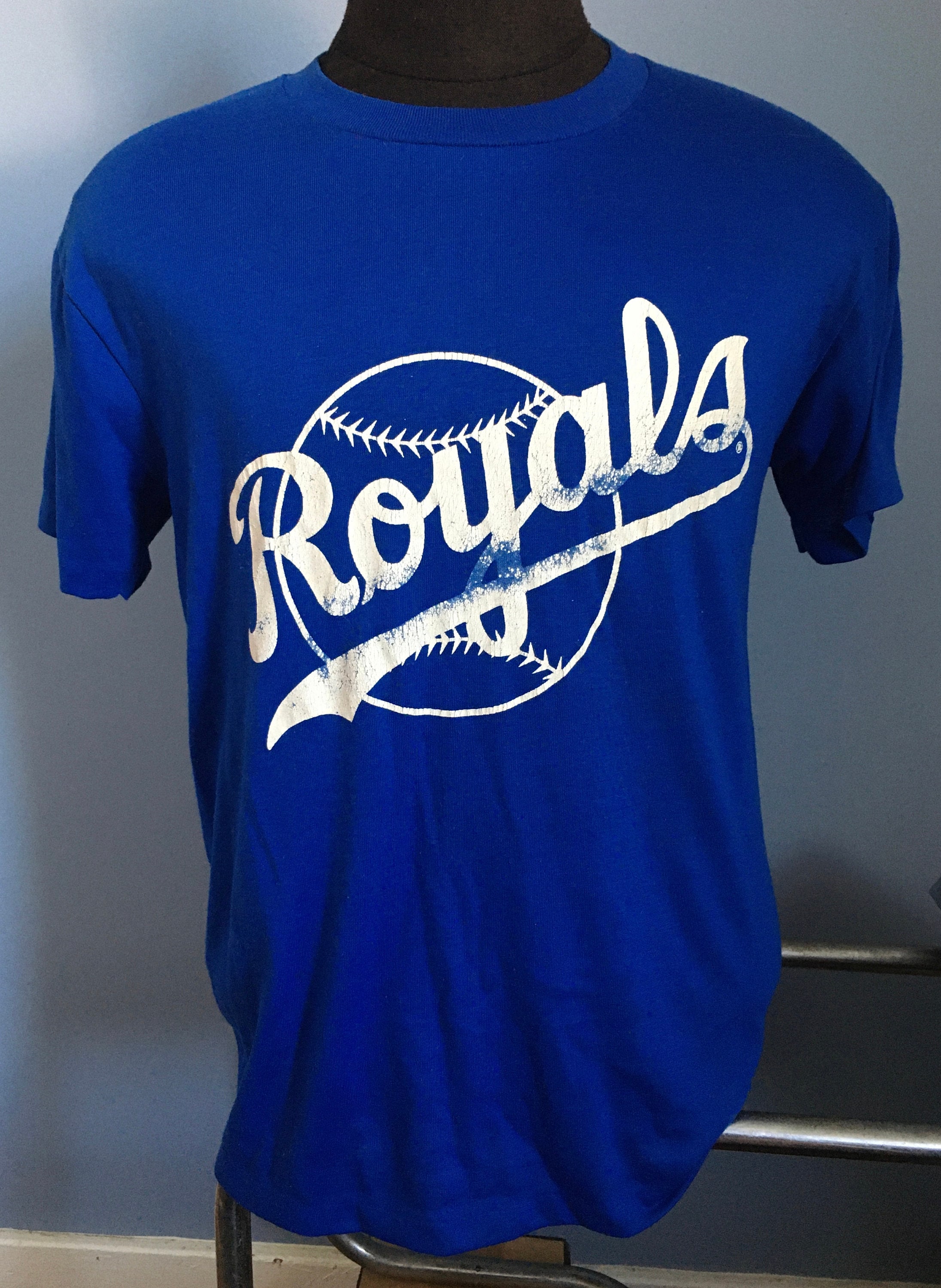80s Vintage Kansas City Royals KC Baseball MLB T-Shirt - Large