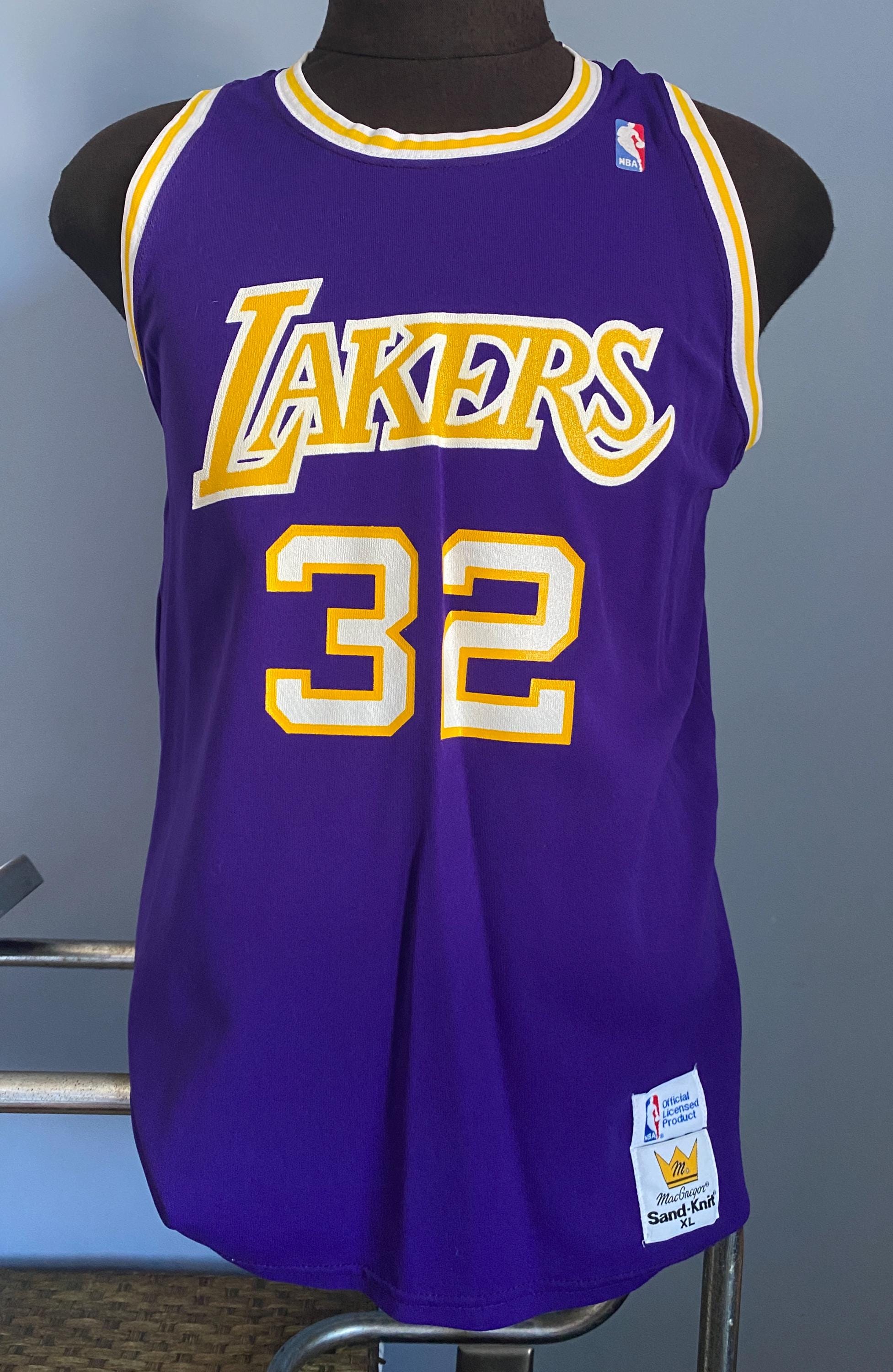 80s Vintage Magic Johnson Lakers Jersey: Macgregor Sand-knit 