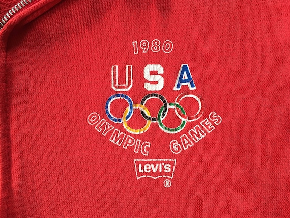 80s Vintage 1980 Olympic Games USA Olympics Lake … - image 3