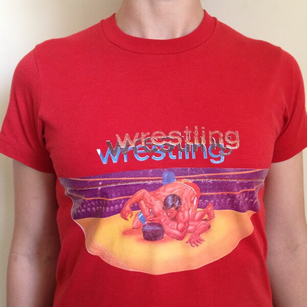 70s 80s Vintage Wrestling T-Shirt - SMALL