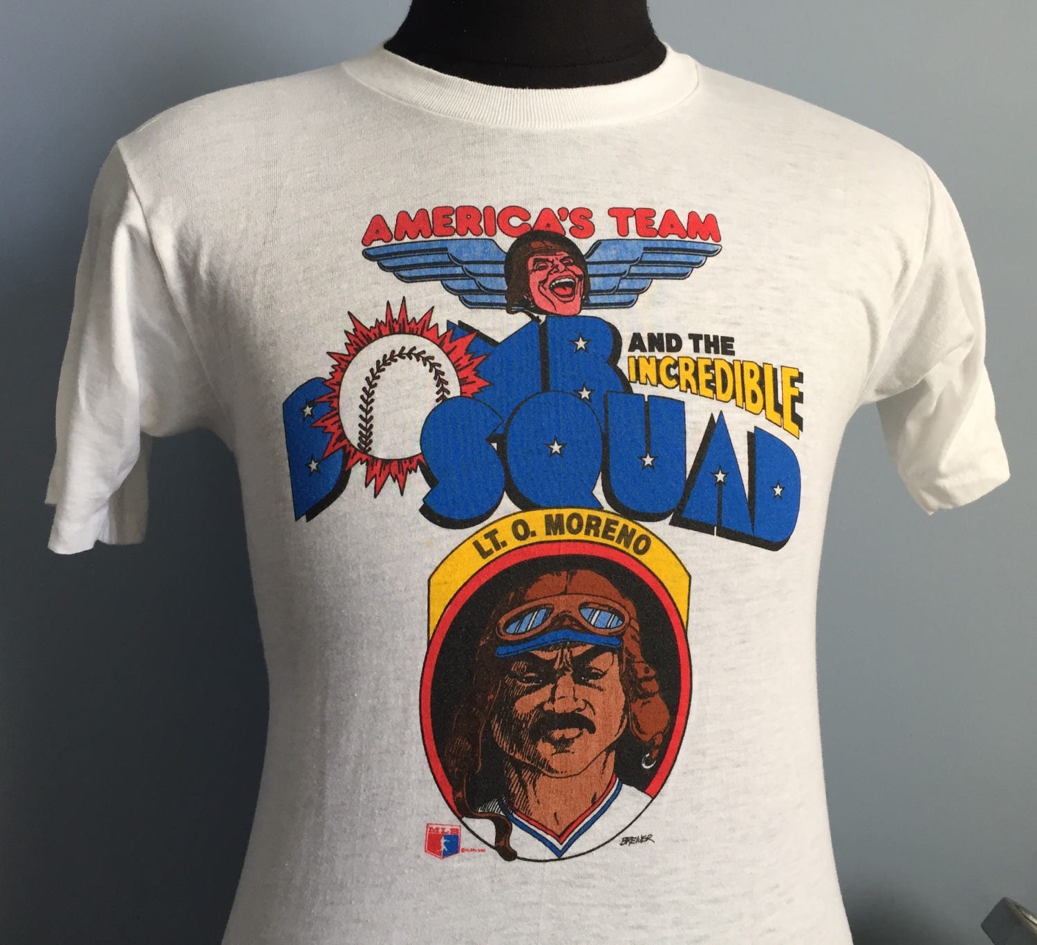 80s Vintage Atlanta Braves Omar Moreno Bomb Squad 1986 Mlb Baseball T-shirt  SMALL -  Denmark