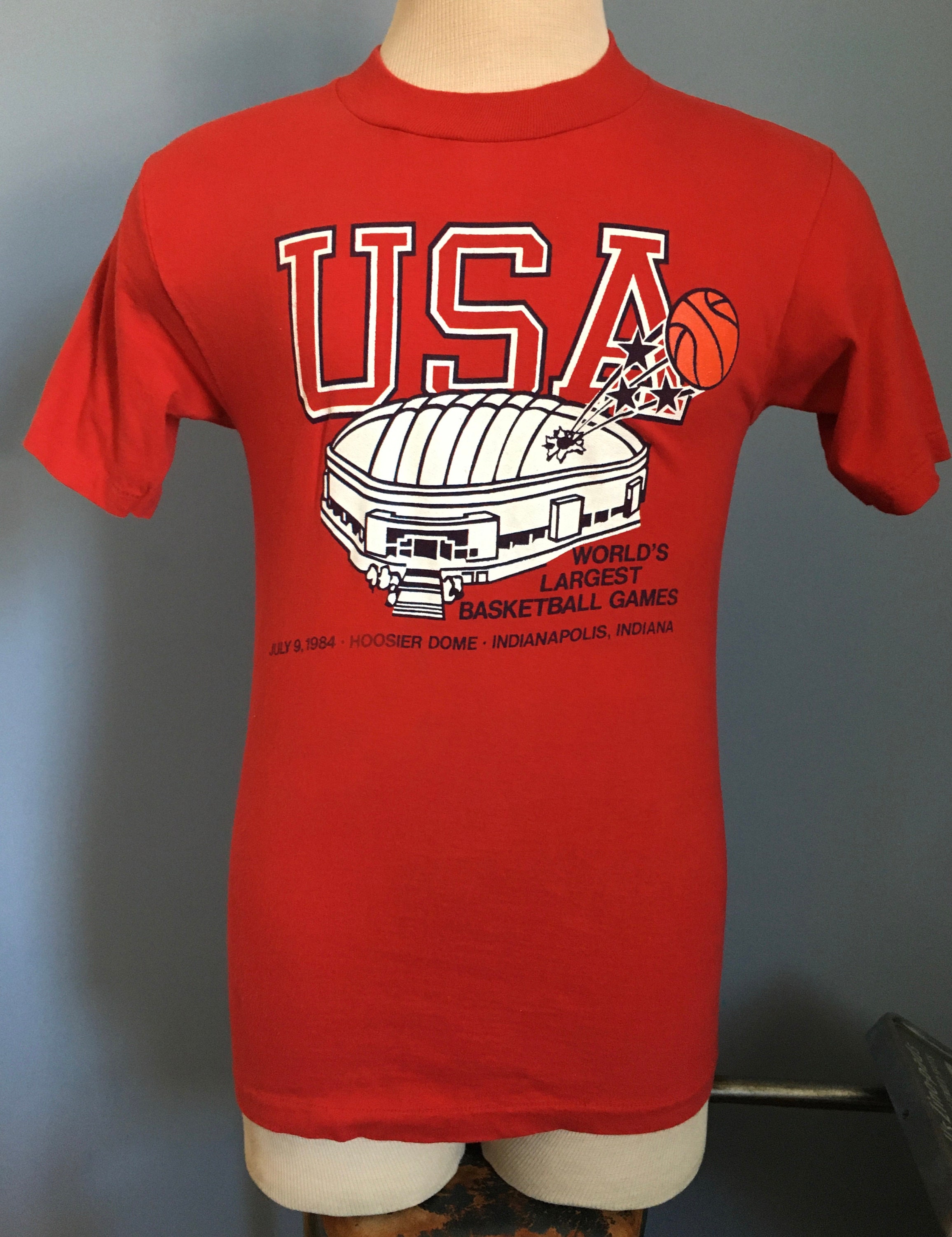 80s Vintage USA 1984 Olympic Basketball Trials Indianapolis