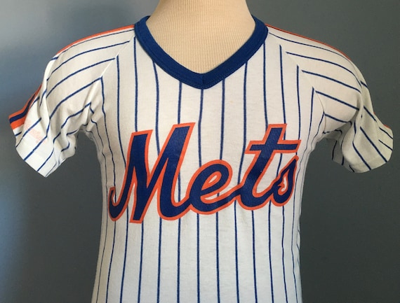 80s Vintage New York Mets mlb baseball steve Rawlings jersey T-Shirt - XS  X-SMALL