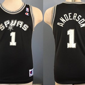 90s Vintage Derek Anderson #1 San Antonio Spurs youth nba basketball jersey T-Shirt - SMALL