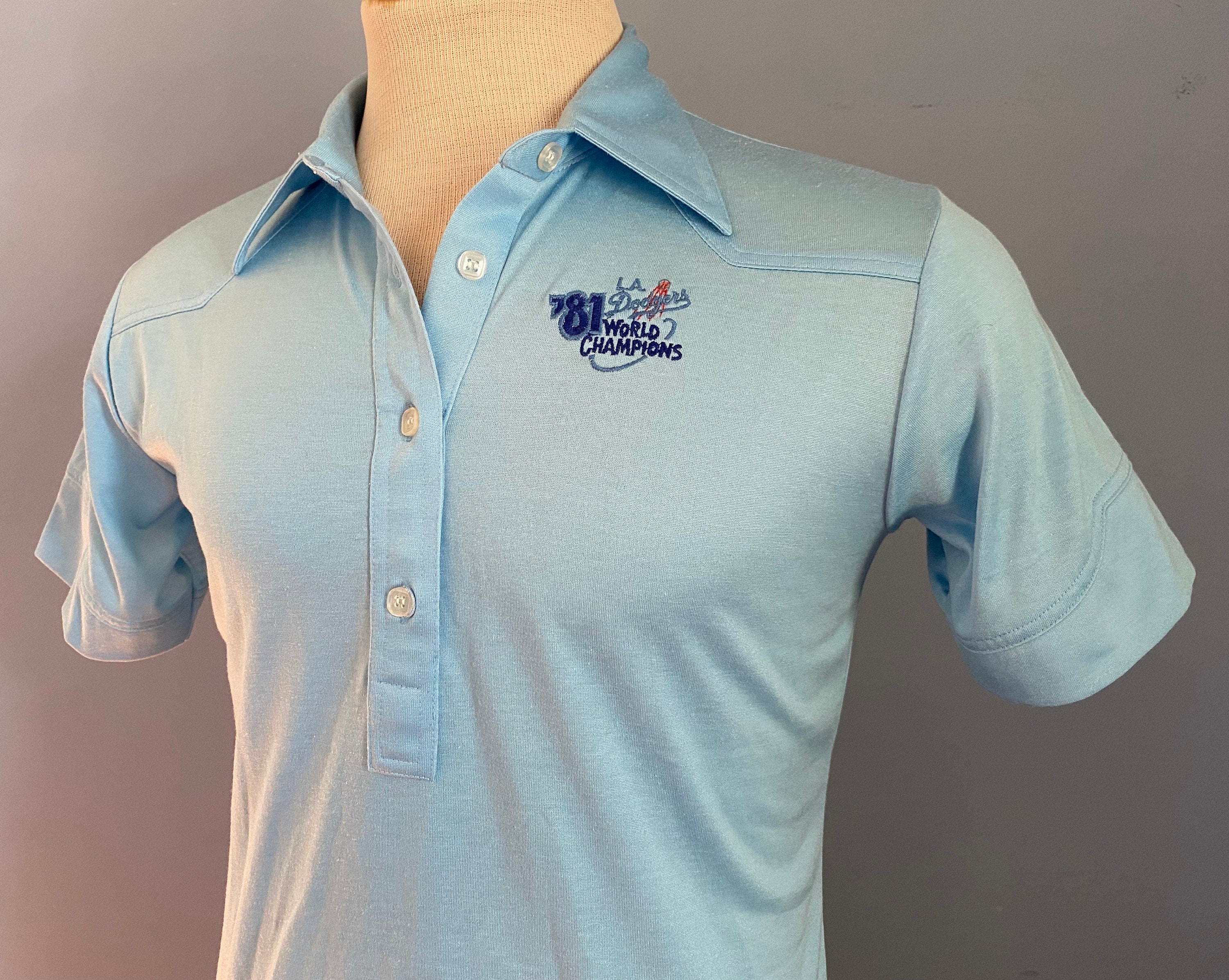 ウェア Vintage 90s LA Dodgers polo shirt 80s Vintage Los Angeles Dodgers 1981 World Series Champions Polo