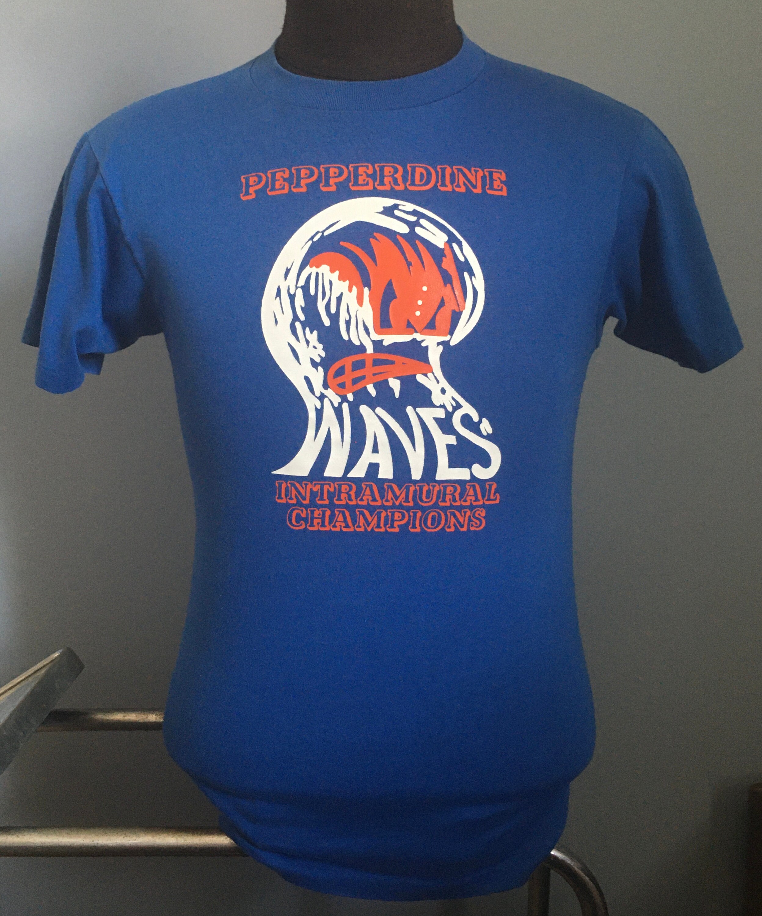 T-shirt Vintage Années 80 Stedman - Spread Eagle University - Taille S - Bleu - Fabriqué Aux USA - Très Bon état