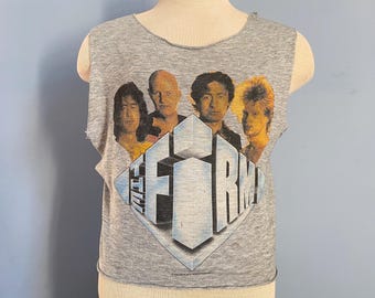 Camiseta corta sin mangas vintage de Jimmy Page de la gira de The Firm de los años 80 (1985) - Talla extra pequeña