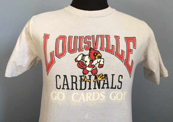 80's LOUISVILLE CARDINALS Vintage 80s Louisville Cardinals Hoodie Medium USA Made H. Wolf
