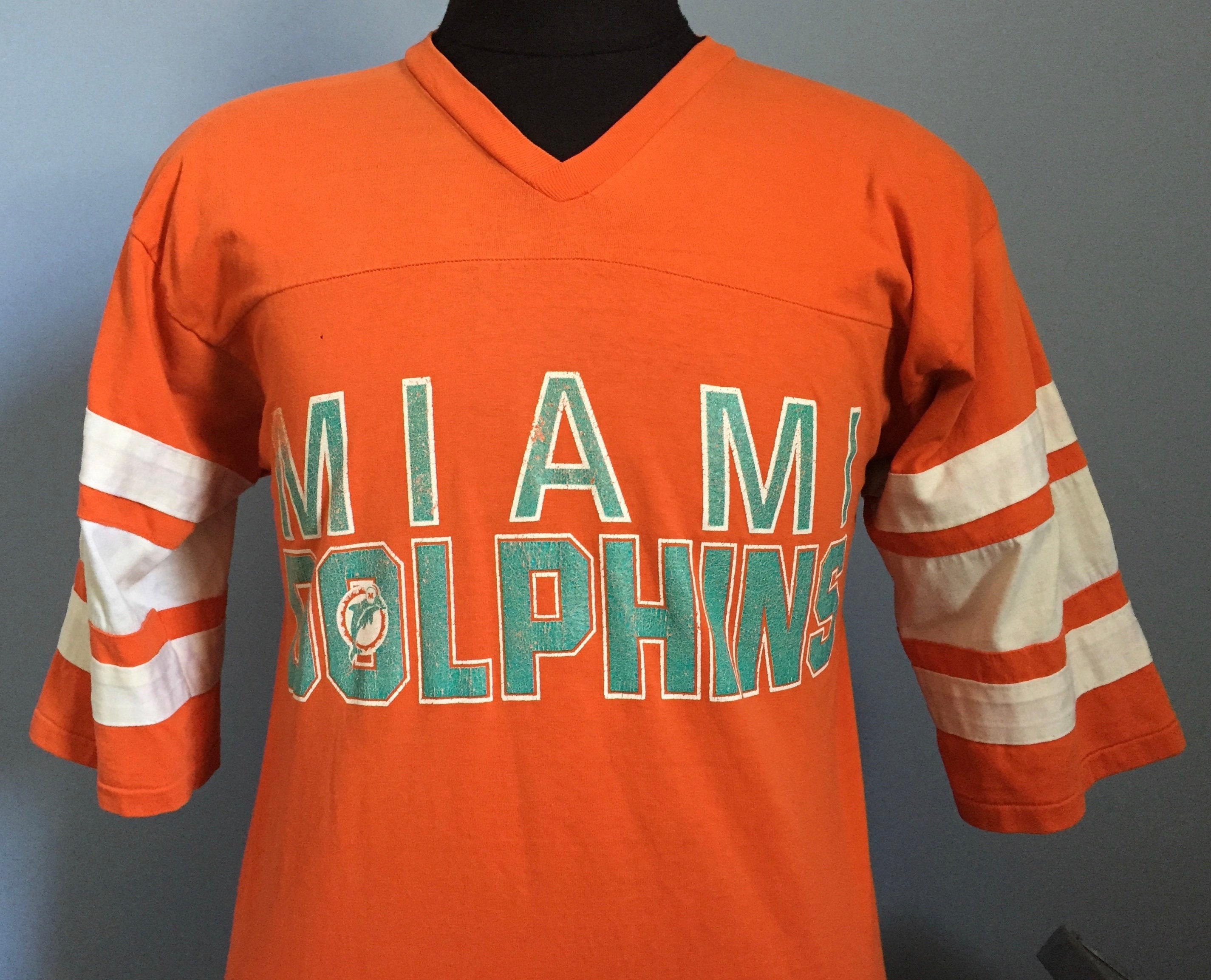 80s Vintage Miami Dolphins nfl football T-Shirt MEDIUM | Etsy