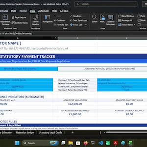 UK Traders Milestone Scheduler & Invoice Statutory Tracker Excel Template