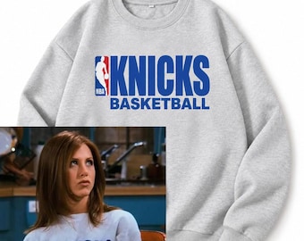 Rachel Green Basketball Crewneck Sweatshirt, New York Knicks Inspired Friends Fan Gift, Vintage 90s TV Show Sports Sweatshirt
