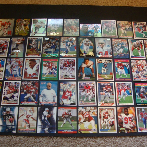 Vintage Team Lot of New England Patriots Greats Football Cards -Hall of Fame/Star Lot - Tippett, Bledsoe, Fryar, McGinest, Dillon, Glenn,etc