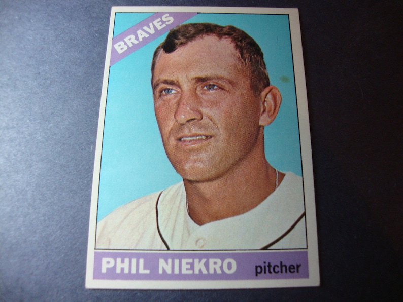 Vintage Phil Niekro Baseball Card 1966 Topps 28 Atlanta Etsy