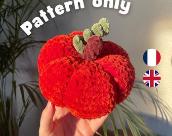 Patrón de calabaza a crochet en PDF – Juguete de peluche amigurumi – Tutorial de descarga instantánea – Regalo de decoración de otoño para Halloween