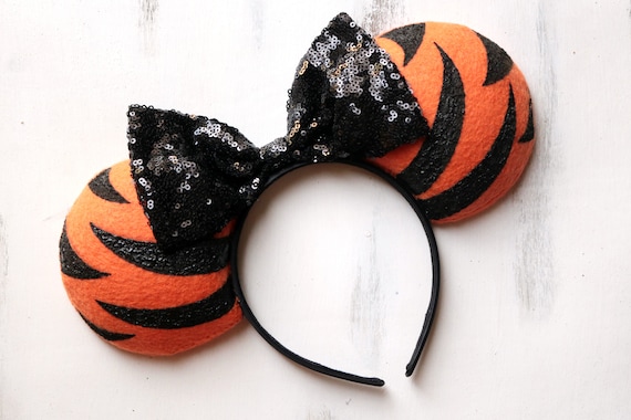 Disney Tigger Striped Headband - Orange and Black Orange Tiger Mouse Ears Headband Embroidered - Etsy main image 3