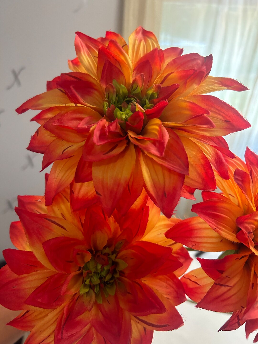 Orange Sunflower Stem, Spring Fall Stem, Home Decor, Spring Flower