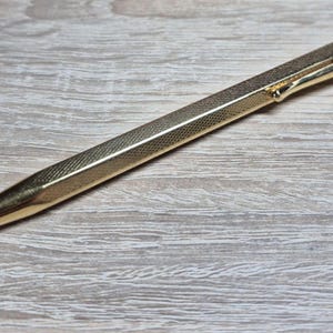 Vintage Caran d'Ache Ecridor guldpenna, tillverkad i Schweiz, sexkantigt kornmönster (samlarbrevpapper)