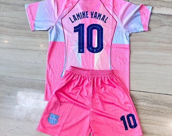 Lamine Yamal #10 Barcelona shirt en short voor kinderen, voetbaltenue voor jongens, cadeau voor Barca-fans