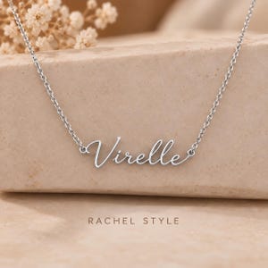 Personalized Name Necklace, Custom Silver Name Necklace, Script Nameplate Necklace, 3 Font Styles, Up to 15 Characters