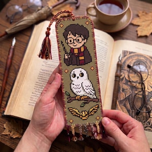Magic Boy Wizard Bookmark Cross Stitch Pattern PDF, Beginner Friendly