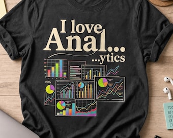 Jag älskar analys-t-shirt, rolig dataanalytiker-gåva med diagramdesign