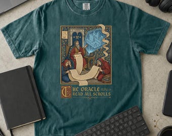 Maglietta Oracle Read All Scrolls Medieval Manuscript, regalo per DBA, Comfort Colors.