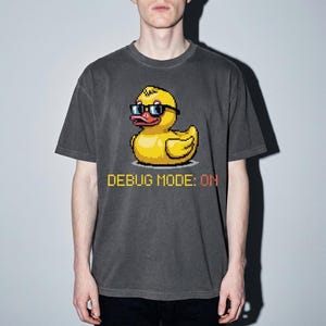 Camiseta Pixel Rubber Duck Debug Mode, Regalo para programadores, Camiseta retro de 8 bits