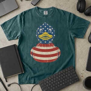 Camiseta patriótica de depuración con patito de goma, regalo para programadores con la bandera estadounidense (colores cómodos)
