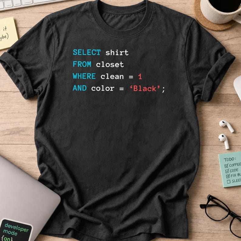 SQL-programmerare, SQL-programmerare, nörd, gåva Black