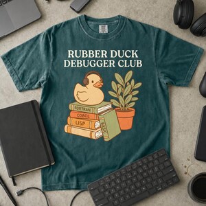 Camiseta del Club de Depuradores de Patitos de Goma, Regalo para Programadores, Camiseta Retro de Codificación (Colores Cómodos)