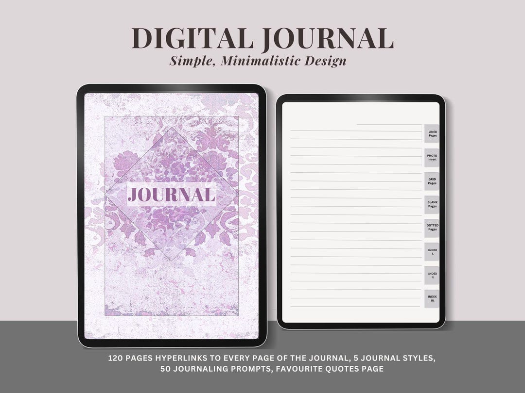 Digital Journal, Digital Diary, iPad Android Tablet Journal, Goodnotes ...