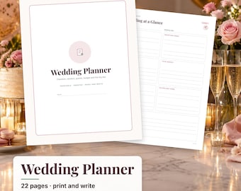 Wedding Planner Printable, Wedding Planning Binder, Wedding Checklist, Wedding Budget, Guest List RSVP Tracker, Bride Planner PDF