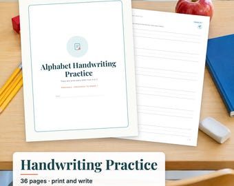 Alphabet Handwriting Practice, Letter Tracing Worksheets, Preschool Handwriting, ABC Tracing, Kindergarten Writing Printable