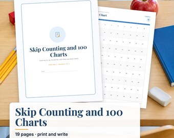 Skip Counting Worksheets, Hundreds Chart Printable, Blank 100 Chart, 120 Chart, Count by 2s 5s 10s, Kindergarten 1st Grade Math