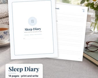Sleep Diary Printable, Sleep Log, Sleep Tracker, Insomnia Journal, Bedtime Routine Planner, Sleep Habit Tracker, Undated PDF