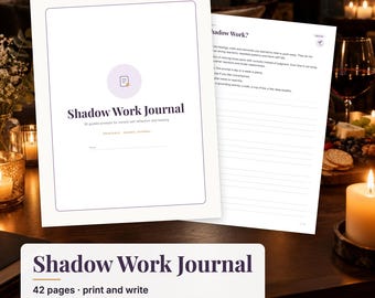 Shadow Work Journal Printable, 30 Shadow Work Prompts, Guided Self Reflection Journal, Healing Journal, Inner Child Work PDF