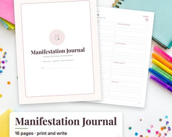 Manifestation Journal Printable, 369 Method, Scripting Journal, Law of Attraction Planner, Affirmations, Gratitude Journal PDF