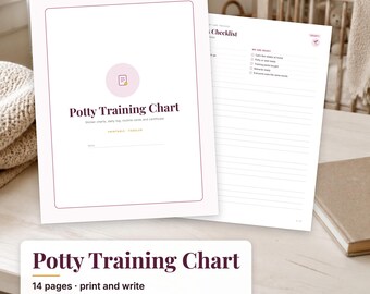 Potty Training Chart Printable, Potty Sticker Chart, Toilet Training Log, Toddler Potty Routine Cards, Potty Certificate PDF