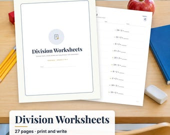 Division Worksheets, Division Facts 1-10 Practice, Long Division With Remainders, 3rd 4th Grade Math Printable, Timed Test