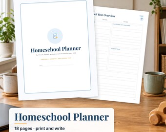 Homeschool Planner Printable, Undated Homeschool Lesson Planner, Attendance Record, Curriculum Planner, Homeschool Binder PDF