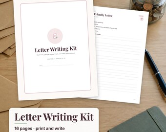 Kids Letter Writing Kit, Pen Pal Stationery for Kids, Friendly Letter Template, Kids Thank You Notes, Writing Practice PDF