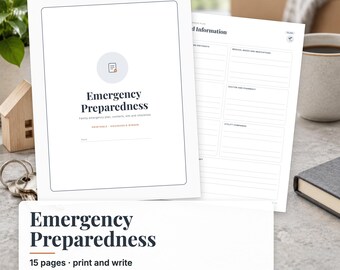 Emergency Preparedness Plan Printable, Family Emergency Binder, Emergency Kit Checklist, Go Bag List, Evacuation Plan PDF