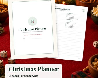 Christmas Planner Printable, Holiday Planner, Christmas Gift List, Christmas Card Tracker, Holiday Budget, Christmas Menu Planner PDF