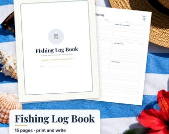 Fishing Log Book Printable, Fishing Journal, Catch Log, Fishing Trip Planner, Tackle Box Checklist, Gift for Fisherman PDF