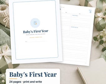 Baby First Year Memory Book Printable, Baby Milestone Book, Monthly Baby Journal, Baby Memory Keepsake, Baby Shower Gift PDF