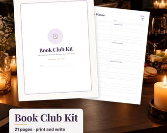 Book Club Kit Printable, Book Club Discussion Questions for Any Book, Book Club Planner, Reading Tracker, Book Review PDF