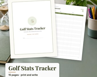 Golf Score Tracker Printable, Golf Stats Journal, Golf Scorecard, Handicap Tracker, Golf Practice Log, Golf Gift for Him PDF