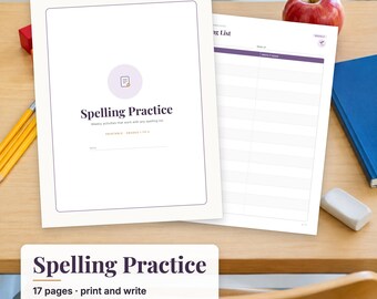 Spelling Practice Worksheets for Any Word List, Spelling Activities, Weekly Spelling Homework, Spelling Test PDF